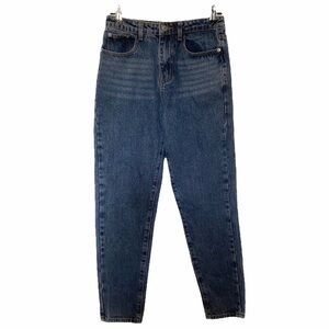 Nasty GAL MEDIUM WASH HIGH WAISTED / HIGH RISE TAPERED CROPPED JEANS - XS (34)